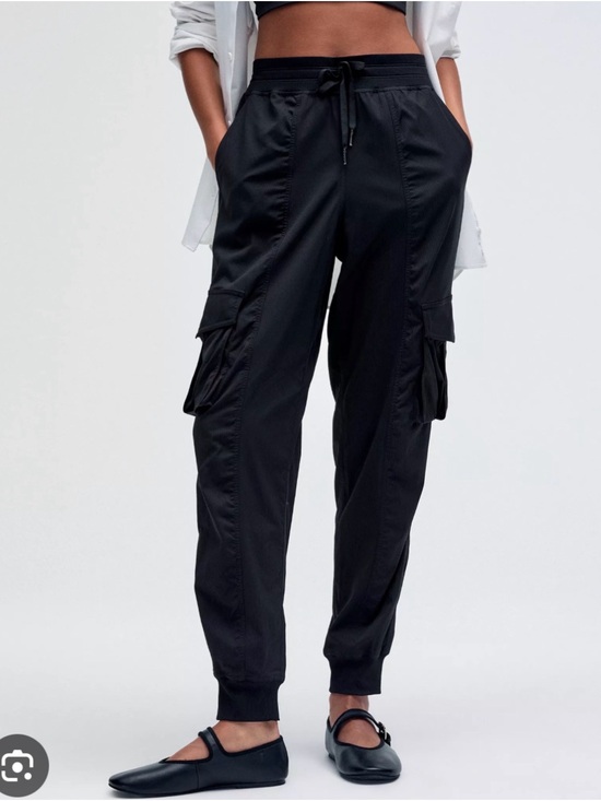 lululemon athletica Pants - lululemon athletica Black Cargo Jogger Pants with Drawstring Waist